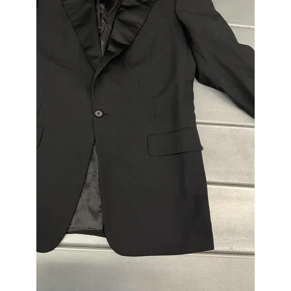 Hickey Freeman Boardroom Blazer Jacket Mens 41 Long Black 100% Wool Sport Coat - Picture 6 of 16